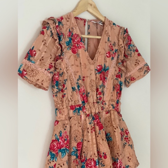 Walter Baker Pink Ivette Floral-print Broderie Anglaise Cotton Mini Dress - Picture 6 of 14